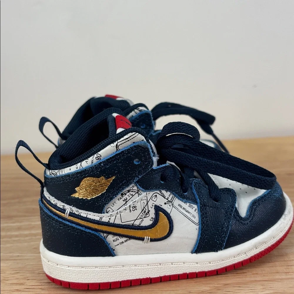 Jordan 1 mid se (td) toddlers' shoes size 6C armoury navy-pale ivory fn1351-400